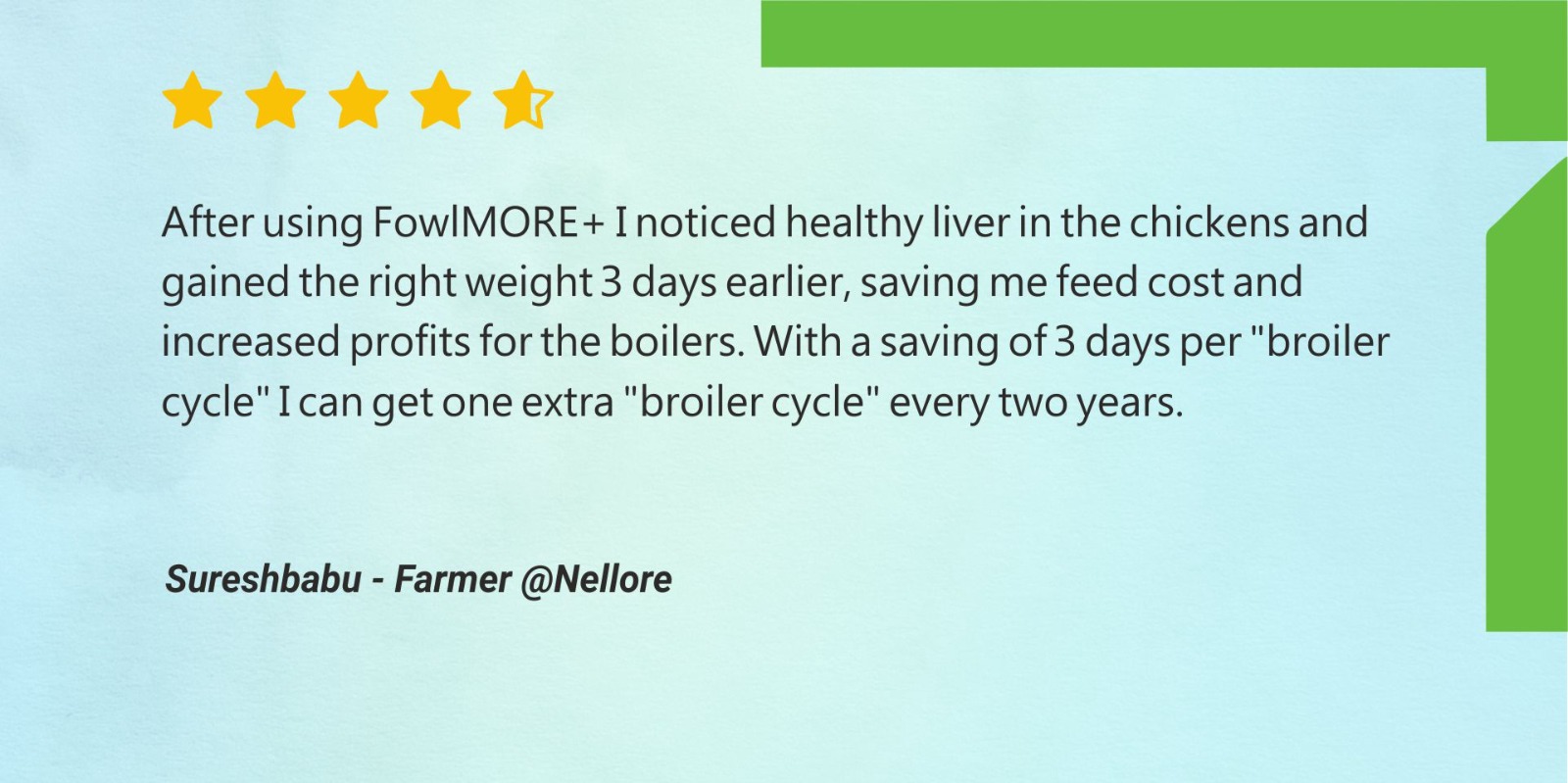 Poultry farmer Sureshbabu from Nellore shares how FowlMORE+ improved broiler health and reduced feed costs